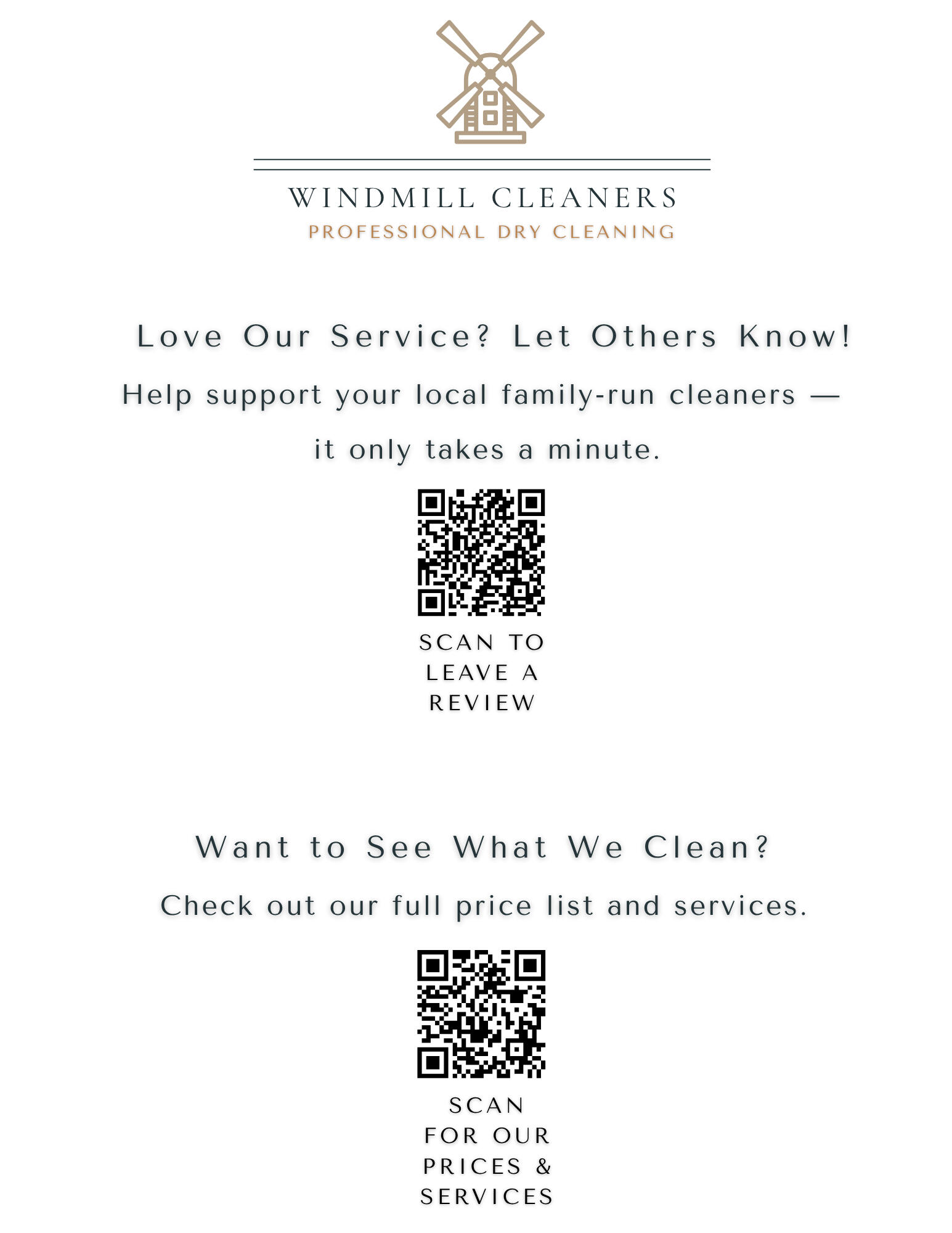 Windmill Cleaners - Leave a review Windmill Cleaners - Leave a review